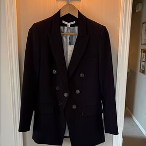 Veronica Beard Black Double-Breasted Pea Coat